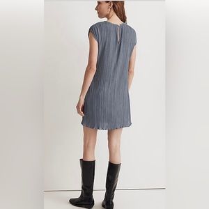 NWT Madewell Plisse Mini Tee Dress in Teapot Blue